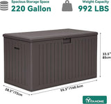 YITAHOME 220 Gallon Double-Wall Deck Box with Divider & Side Handles, Outdoor Large Storage for Patio Furniture Cushions - Photo 7