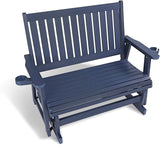 HIPS Patio Glider with Cup Holders, Durable Poly Lumber Material, All-Weather Resistant - Photo 1