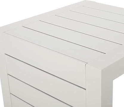 Christopher Knight Home Jesse Coral Outdoor Modern Aluminum C-Shaped End Table, White