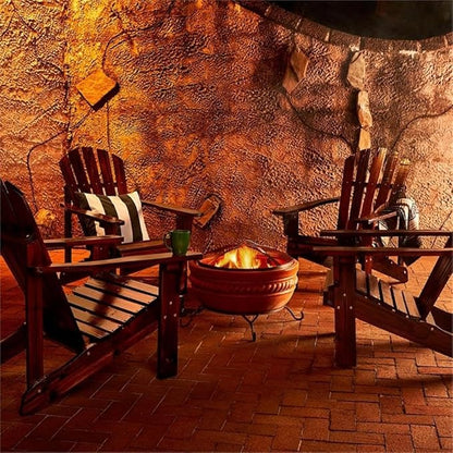 Pemberly Row Adirondack Chair, 36" H x 35" W x 28.25" D, Cedar Wood, Brown Finish, Ergonomic Design, Contoured Seat, Wide Arms, High Back Support, Outdoor Patio or Deck Furniture for Relaxation