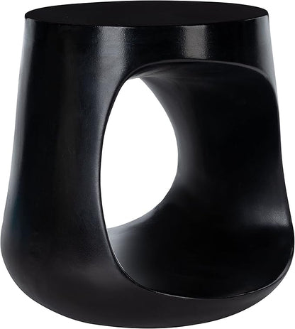 SAFAVIEH Outdoor Collection Vikki Modern Black Concrete Accent Table (Fully Assembled) VNN1040C