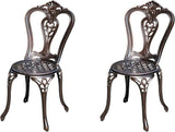 Outdoor Dining Chair Cast Aluminum Patio Chairs Set of 2 All-Weather Patio Dining Chair with Adjustable Feet for - Photo 1