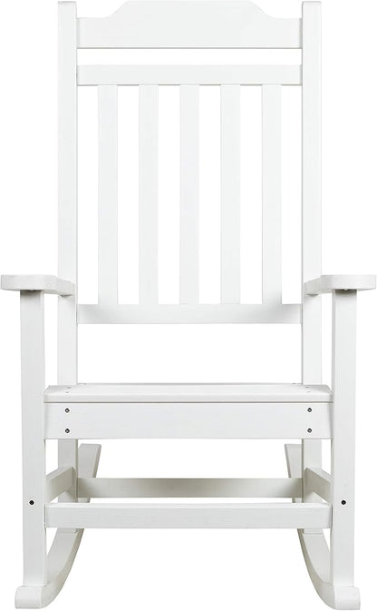 Flash Furniture Set of 2 Winston All-Weather Rocking Chair in White Faux Wood