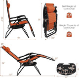 Goplus Zero Gravity Lounge Chairs, 160°Adjustable Folding Recliner w/Pillow and Cup Holder - Photo 3