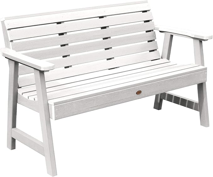 highwood AD-BENW3-WHE Weatherly Garden Bench, 5 Feet, White