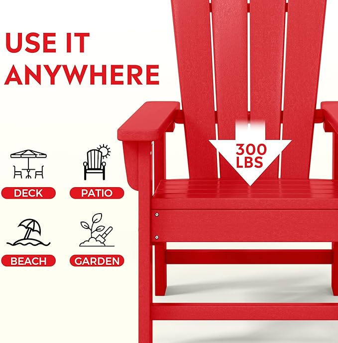 Costaelm Kids Lawn Chair Set of 2, Toddler Outdoor Chair Kids Patio Furniture and Outdoor Children Picnic Activity Baby Adirondack Chairs Set of 2 for Garden, Patio, Backyard & Beach, Red