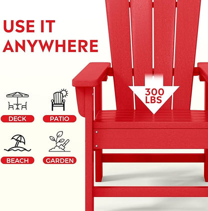 Costaelm Kids Lawn Chair Set of 2, Toddler Outdoor Chair Kids Patio Furniture and Outdoor Children Picnic Activity Baby Adirondack Chairs Set of 2 for Garden, Patio, Backyard & Beach, Red