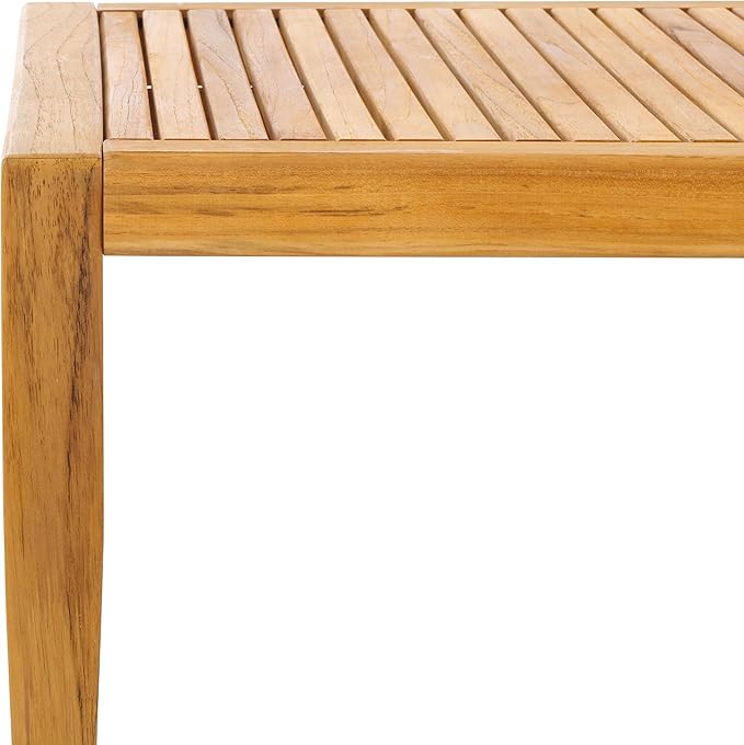 SAFAVIEH Couture Outdoor Collection Samoa Natural Brown Brazilian Teak Solid Wood Patio Coffee Table