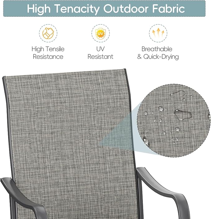 Patio Swivel Chairs Set of 4, Outdoor Dining Chairs with High Back - Photo 5