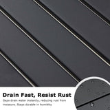 Black Outdoor Bench, 46" Outdoor Metal Backless Bench for Outdoor, Patio Garden Bench - Photo 5