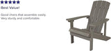 Flash Furniture Charlestown Poly Resin Adirondack Chair - Gray - All Weather - Indoor/Outdoor - Set of 2 - Photo 6