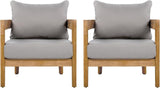 Christopher Knight Home Nadine Acacia Wood Club Chairs Set of 2, Outdoor Accent Chair, Tub Shape Design Armchair - Photo 4