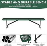 8FT Metal Park Bench for Outside, All-Weather Thermoplastic Coating Outdoor Bench with Anchor - Photo 4