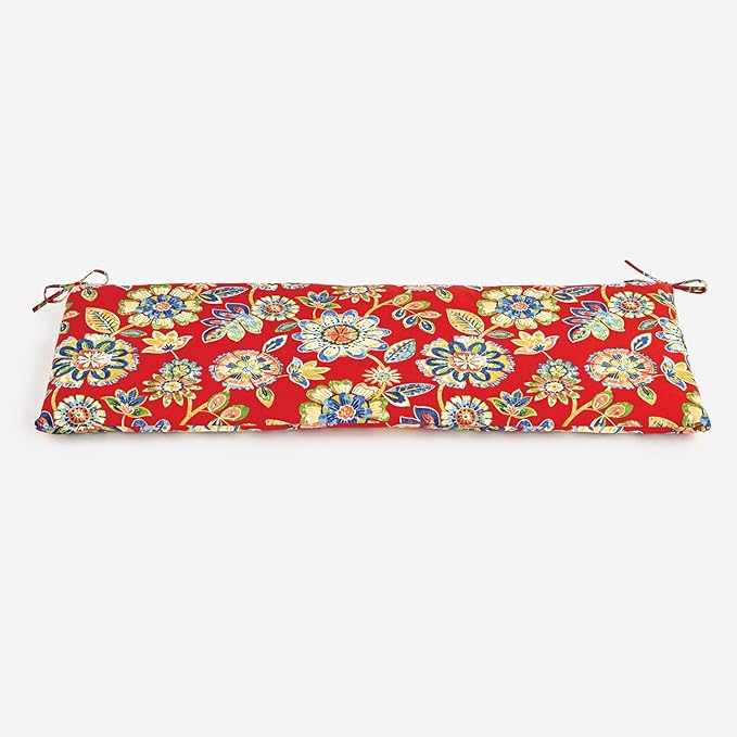 BrylaneHome Bench Cushion - 48" L x 18" W x 3" H - Patio & Outdoor - Water, Stain & Fade Resistant - Daelyn Cherry - Photo 1