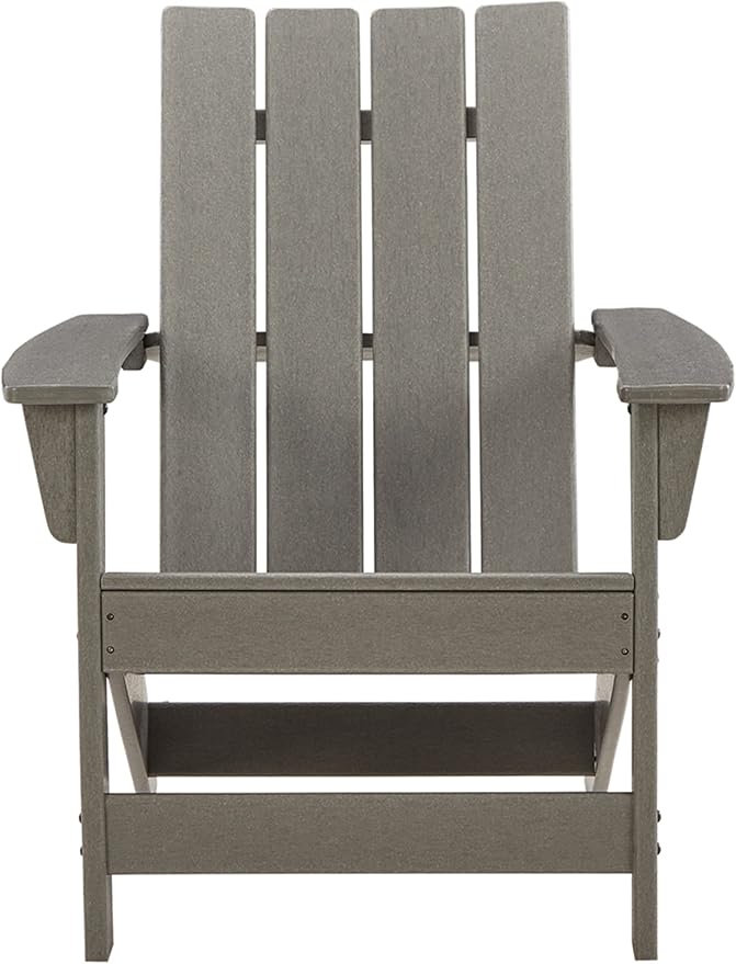 Signature Design by Ashley Visola Outdoor Patio HDPE Weather Resistant Adirondack Chair, Gray