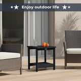 Square Outdoor Side Table Adirondack Side Table, Water-resistant & 2-Tier Small End Table for Patio - Photo 9