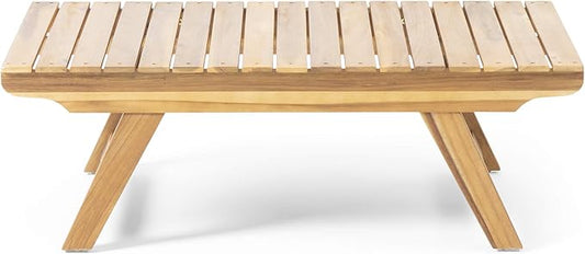 Great Deal Furniture Kailee Outdoor Wooden Coffee Table, Teak Finish (309176)