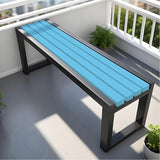 Garden Bench Wood Outdoor Benches All-Weather 2-Person Park Bench Patio Benches with Slatted Seat & Metal Legs - Photo 1