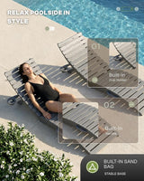 Pre-Assembled Folding in-Pool Lounge Chair, HDPE Outdoor Chaise Lounge with Cup Holder, Pool Lounge Chair for Poolside - Photo 3