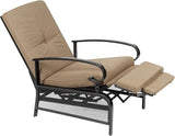 Incbruce Outdoor Lounge Chair Patio Furniture Adjustable Recliner with Retractable Steel Frame and Removable Thick - Photo 2