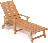 Outdoor Chaise Lounge Chair with Wheels, 6.3ft Full-Length Patio Pool Lounge Chairs - Photo 1