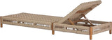 Christopher Knight Home Mercer Acacia Wood Chaise Lounge Chair Outdoor, Poolside Sun Lounger Recliner with Wicker Seat - Photo 5