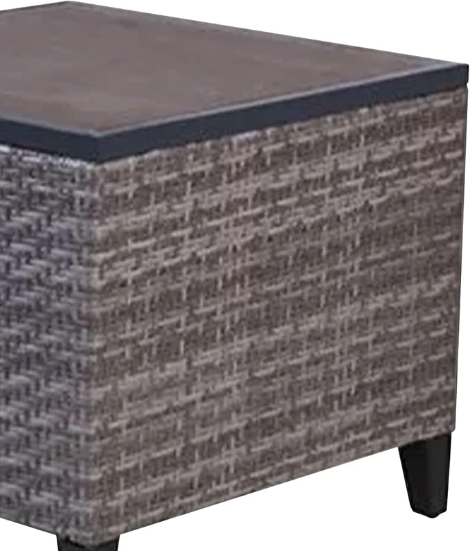 Four Seasons Courtyard Serronova Outdoor Aluminum Side Table All Weather Furniture Piece with Faux Wood Tabletop for - Photo 7