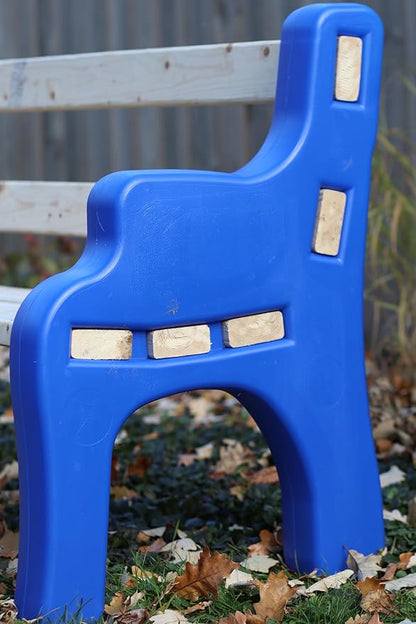 DIY Bench Ends Kit – Build Your Own Outdoor or Patio Bench – Fits Standard 2x4s, Hardware Not Included – Made in USA by Confer Plastics (Blue)