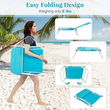 GYMAX Tanning Chair, 2Pcs Folding Beach Chairs with Adjustable Backrest, Footrest, 330lbs Capacity & Shoulder Strap - Photo 5