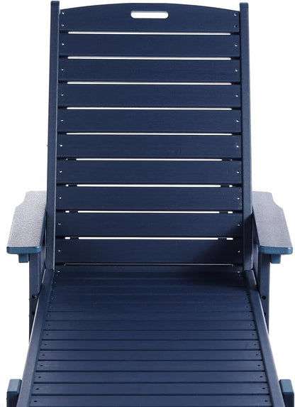 WO WESTIN OUTDOOR HDPE Laguna Poly Reclining Chaise Lounge, Navy Blue