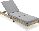 HOMREST Outdoor Chaise Lounge Chair, Patio Wicker Recliner with Pneumatic Adjustable Backrest - Photo 1