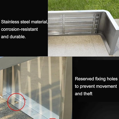 Metal Garden Bench, Outdoor Benches Weatherproof, Stainless Steel Frame, Patio Bench with Mounting Screws, Arc Corner Design(180x40x45cm (71x16x18in))