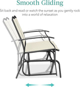 Best Choice Products 2-Person Outdoor Patio Swing Glider Steel Bench Loveseat Rocker for Deck, Porch w/Textilene Fabric - Photo 4