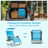 Goplus Zero Gravity Chairs, X-Large Folding Lounge Lawn Chair w/Canopy Shade & Cup Holder - Photo 7