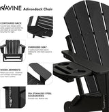 Adirondack Chair Set of 6, HDPE Folding Adirondack Chair with Multifunctional Cup Holder - Photo 4