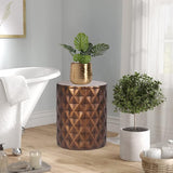 Adeco Modern 18.5" H Round Side Table, Indoor Outdoor Concrete End Table - Photo 7