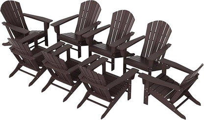 WestinTrends Dylan Outdoor Adirondack Chair (Set of 8), Dark Brown
