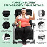 Oversized Zero Gravity Chair XL, 29In Padded Lounge Recliner Camping Chair with Removable Cushion, Adjustable Headrest - Photo 4
