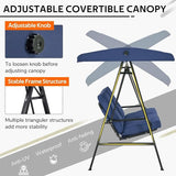 AECOJOY 2-Seat Outdoor Patio Swing Chair with Adjustable Canopy, Porch Swings Chairs for Adult - Photo 2