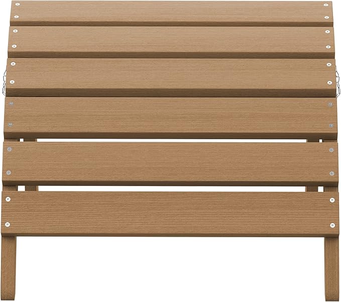 SERWALL Folding Adirondack Ottoman, Adirondack Footrest Without Assembly, Brown