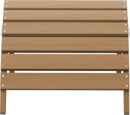 SERWALL Folding Adirondack Ottoman, Adirondack Footrest Without Assembly, Brown