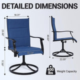 Outdoor Swivel Rocking Chairs Set of 2, High-Back Patio Dining Chairs, All-Weather Rotating Lounge Chairs for Garden - Photo 3