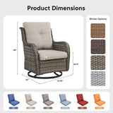 Belord Outdoor Swivel Chairs Set of 2, Patio Wicker Rocker Chairs, All Weather Patio Conversation Furniture Set - Photo 2