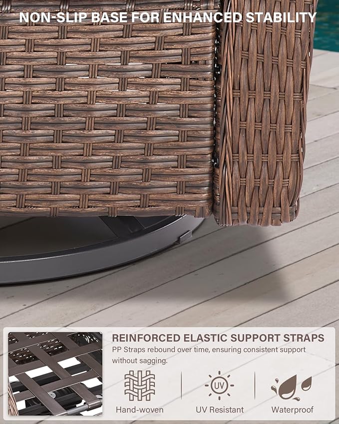 10 Piece High Back Outdoor Patio Furniture Set - Patio Conversation Set with Swivel Rocker Outdoor Chairs Set of 4 and - Photo 7