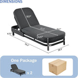 Merax Outdoor Lounge Chair Set of 2, Modern Aluminum Chaise Loungers with Premium Olefin Cushions - Photo 2