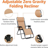 Amazon Basics Outdoor Patio Zero Gravity Folding Reclining Lounge Chair with Padded Headrest Pillow - Photo 4