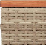 Set of 2 Outdoor Side Tables, Rectangular Patio End Table with Durable Synthetic Poly Rattan and Powder-Coated Steel - Photo 9