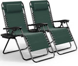 Nestl Zero Gravity Chairs Set of 2, Patio Lounge Chair Outdoor with Pillows & Cup Holder Trays - Photo 1