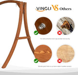 VINGLI Outdoor Wooden Swing Frame, Heavy Duty 1000 LBS A-Frame Swing Stand with Farmhouse Cottage Style - Photo 4