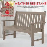 Costaelm Garden Bench, Farmhouse Park Front Porch for Entryway Bench Outdoor Seating Low Bench Patio Bench - Photo 6